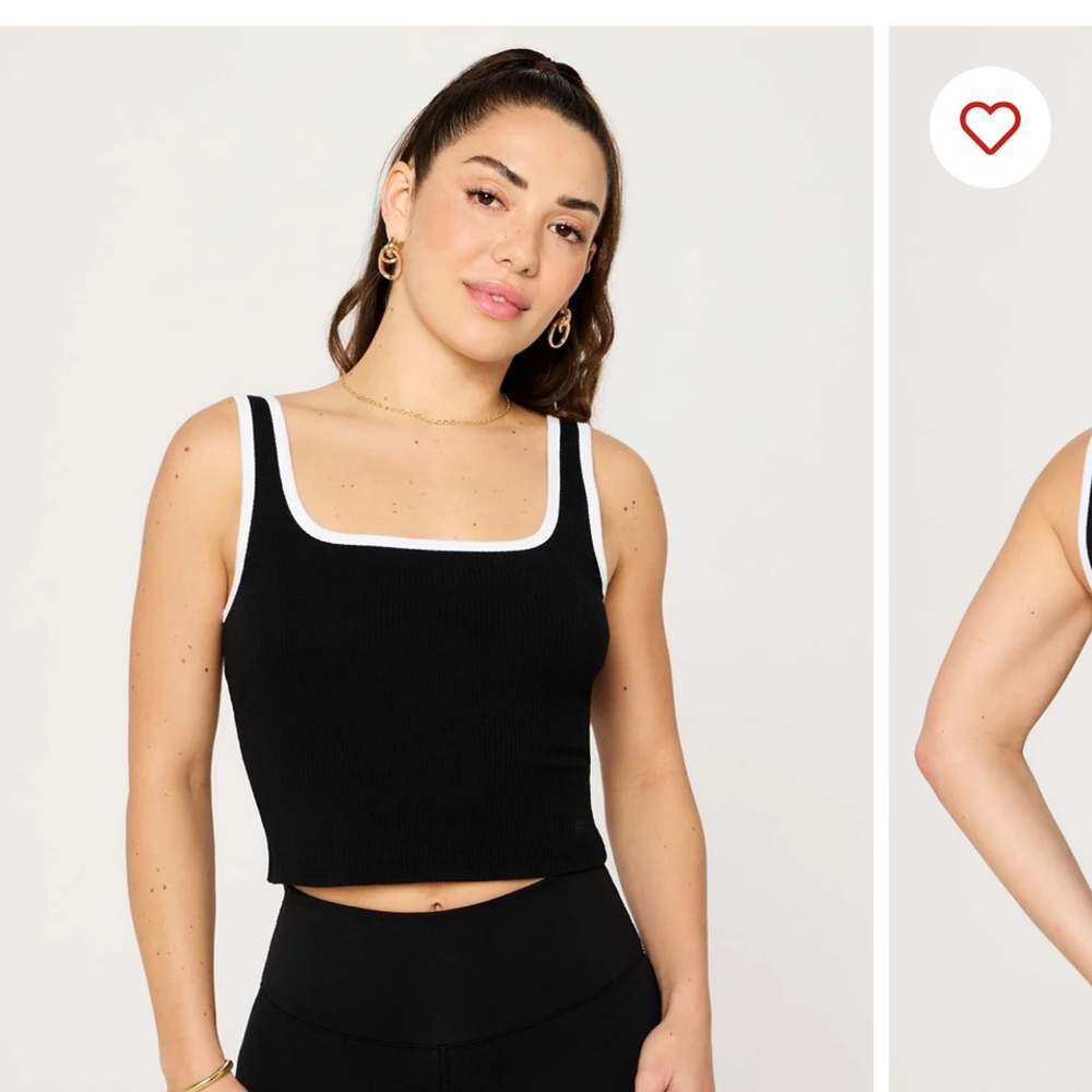 Fabletics Daily Rib Cropped Square Neck Tank - Picture 3 of 4